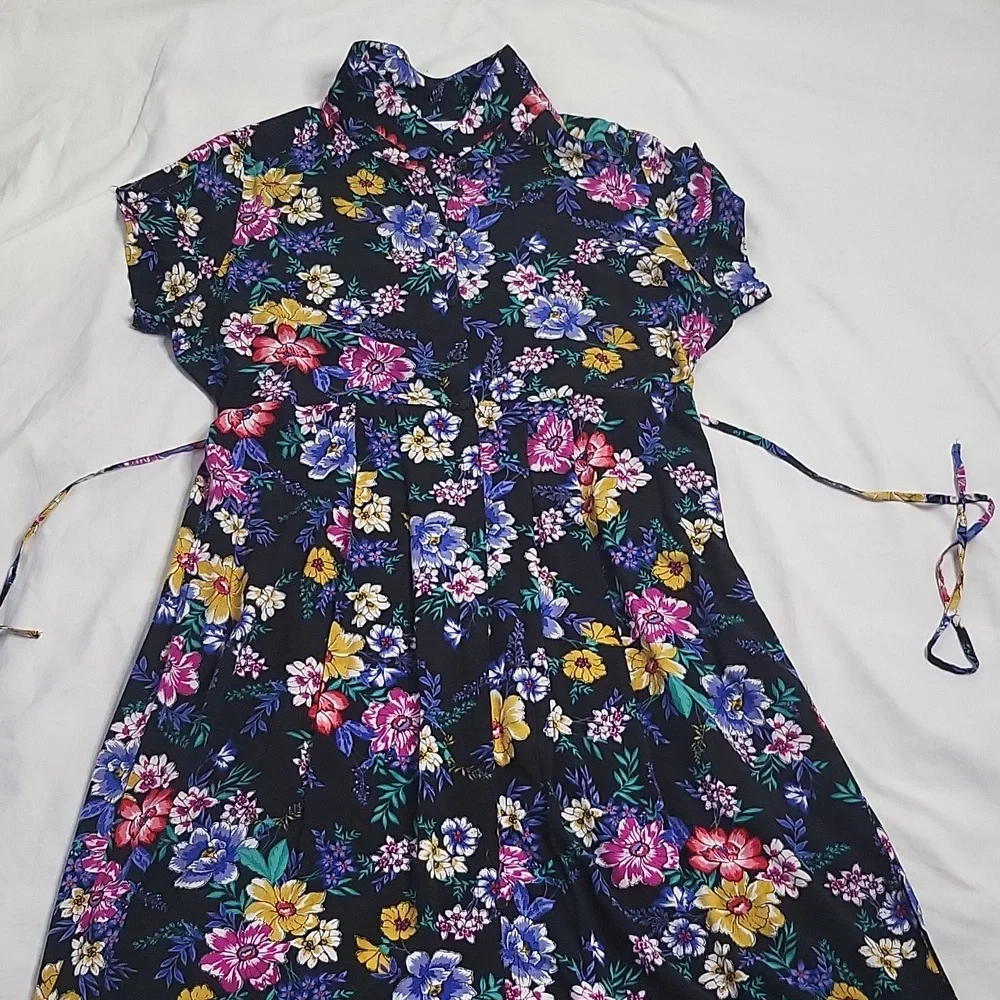 Time and Tru floral button-down dress sz XXL 20 - Picture 4 of 13